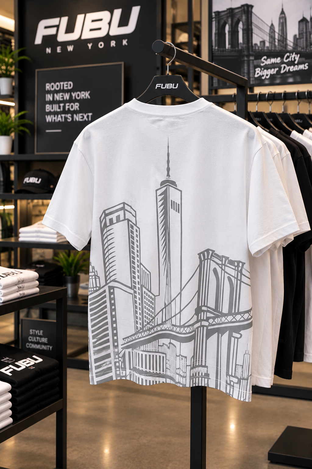 FUBU Men’s New York City Graphic T-Shirt – White