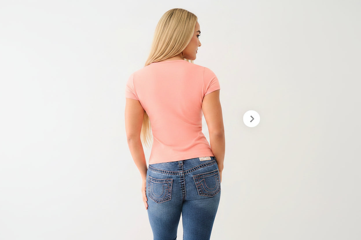 TRUE RELIGION Crystal True Religion V Notch Tee
