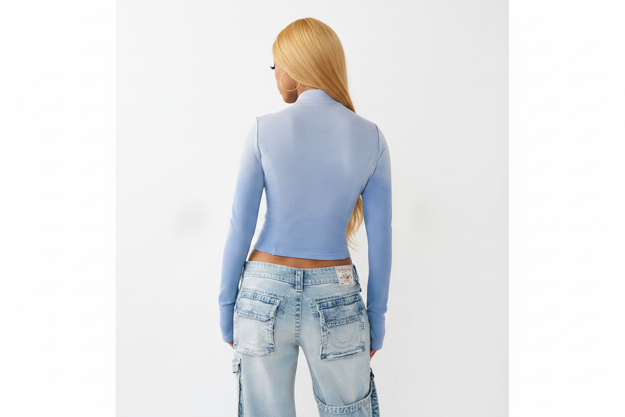 TRUE RELIGION Washed French Terry Zip Up