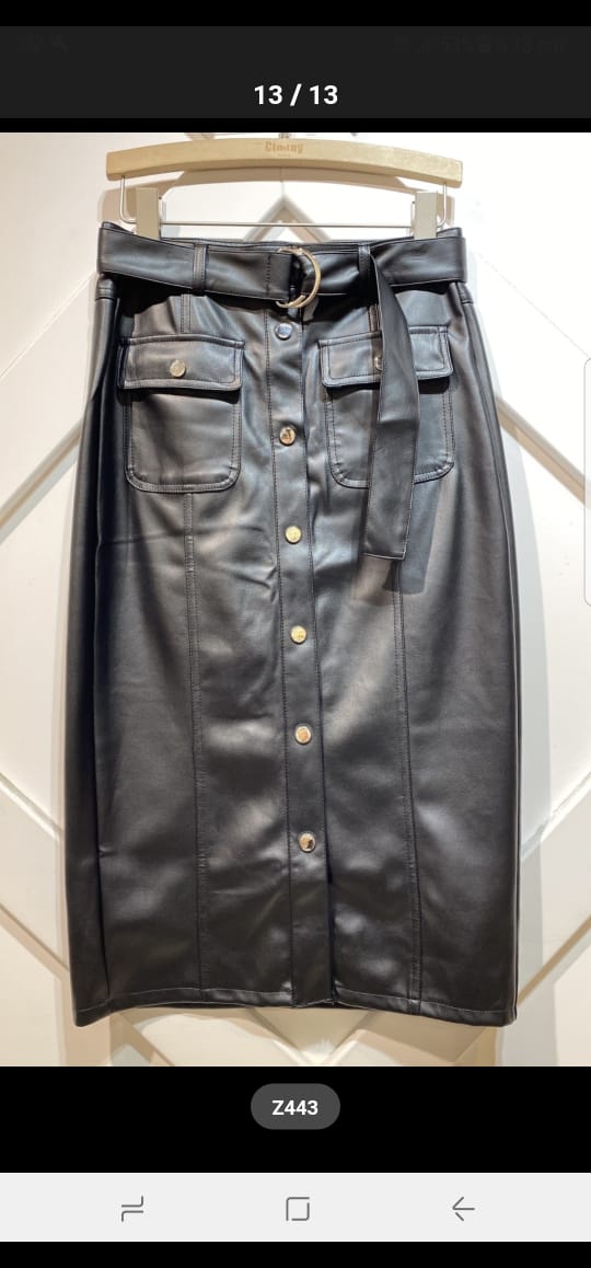 Leather Midi Skirt#1