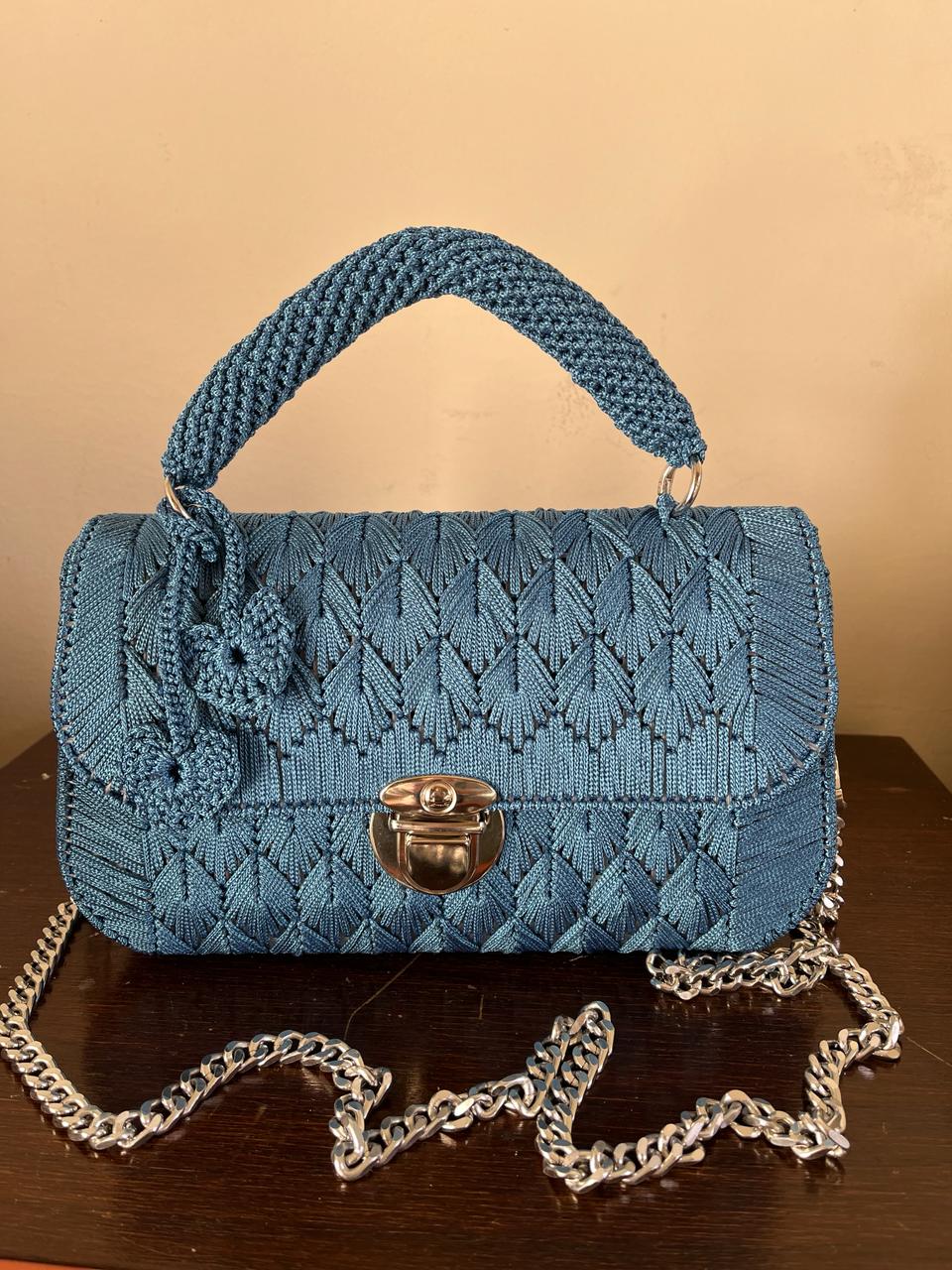 Macramé Top Handle with Chain Bag Model #8
