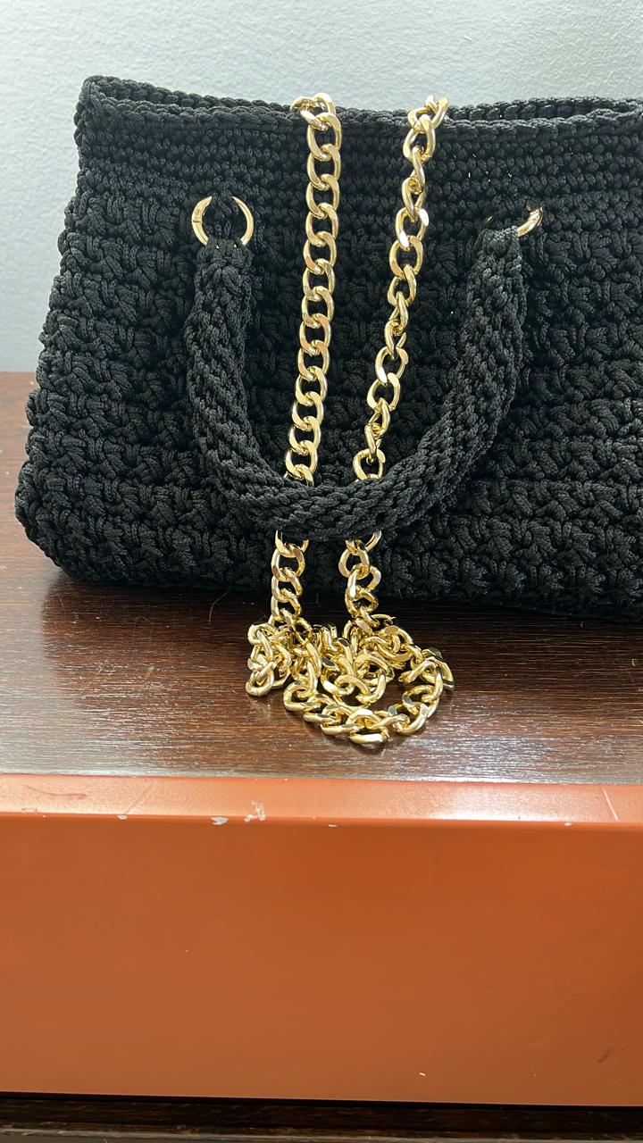 Macramé Top Handle with Chain Bag Model #10