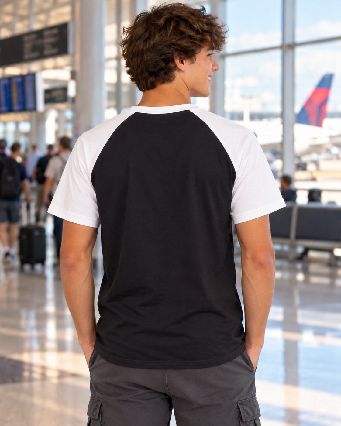 1776 Americana Raglan Graphic T-Shirt – Black & White