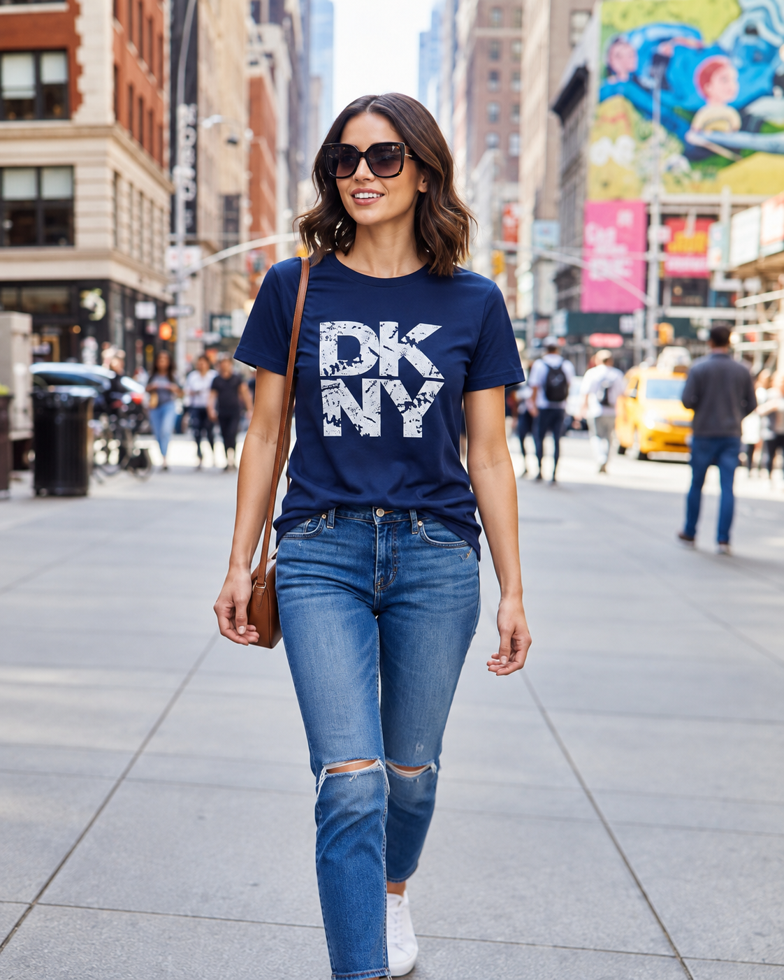 DKNY Jeans Women's Logo T-Shirt – Navy Blue