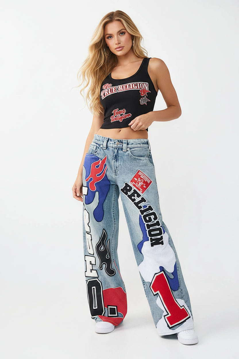 TRUE RELIGION Crystal Sporty Ribbed Tank Top