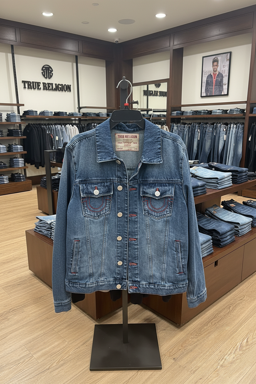 TRUE RELIGION Men Jeans Jacket TBR Print SN Denim Jacket