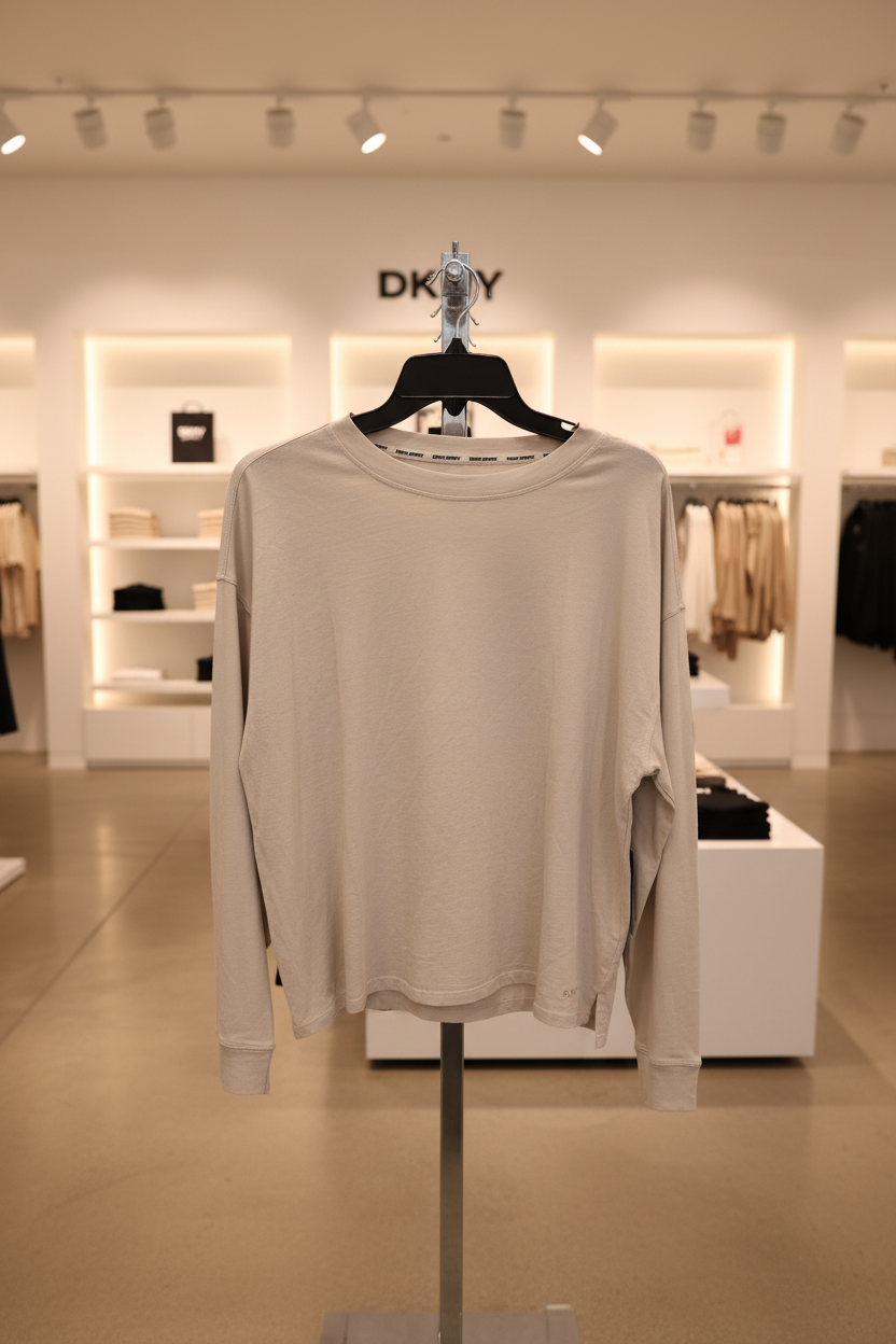 DKNY SPORT Women’s Beige Long-Sleeve Top