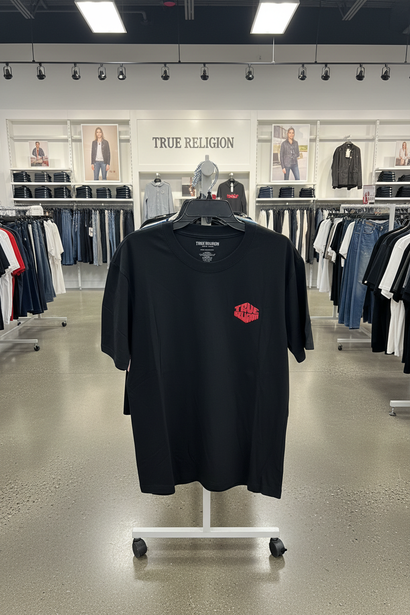 TRUE RELIGION Men's Hexa Buddha Tee – Jet Black