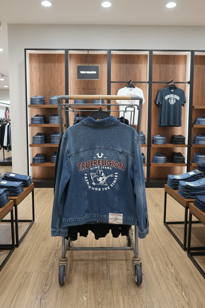 TRUE RELIGION Men Jeans Jacket TBR Print SN Denim Jacket
