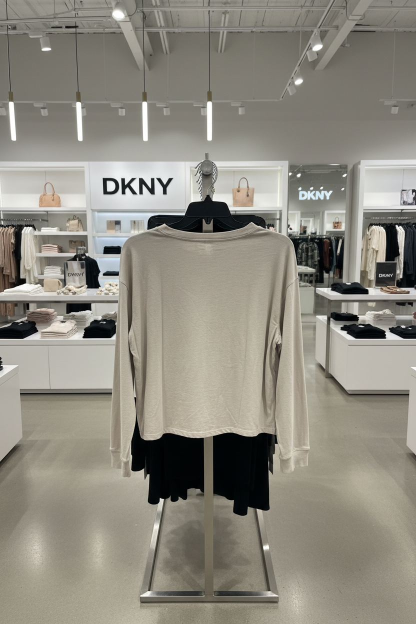 DKNY SPORT Women’s Beige Long-Sleeve Top