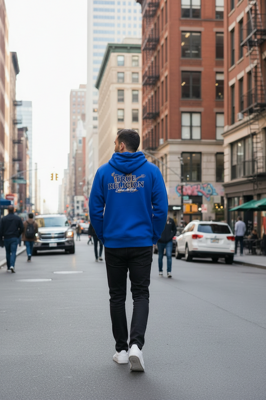 TRUE RELIGION Men Sweater Oversize Contrast TR Zip Hoodie