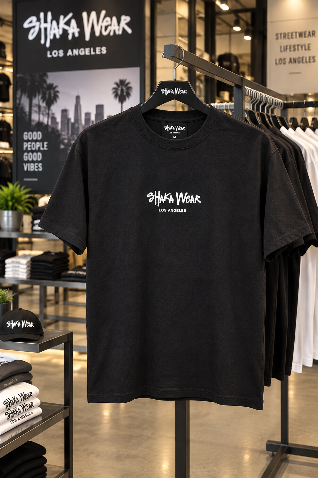 Shaka Wear Men's Super Max Heavy Logo T-Shirt – Black