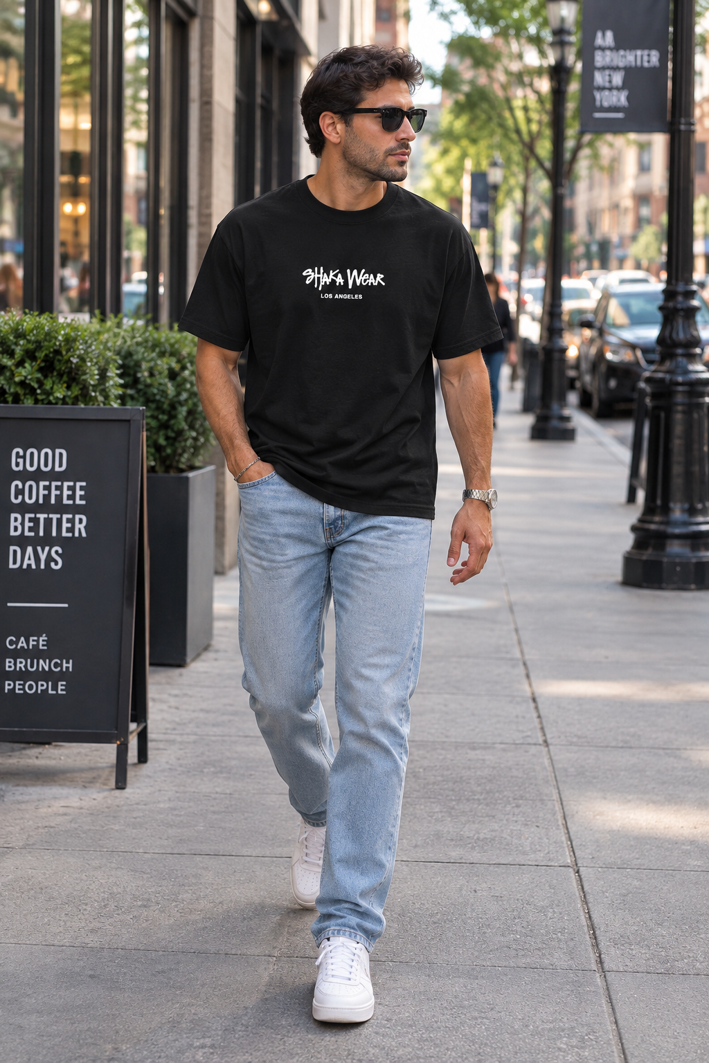 Shaka Wear Men's Super Max Heavy Logo T-Shirt – Black