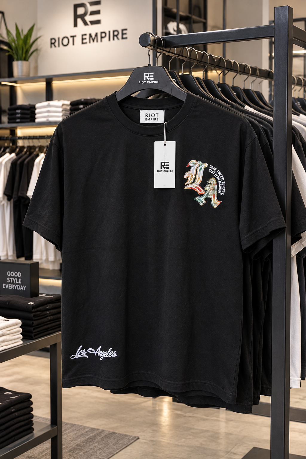 RIOT EMPIRE Men's Los Angeles Graphic T-Shirt – Black