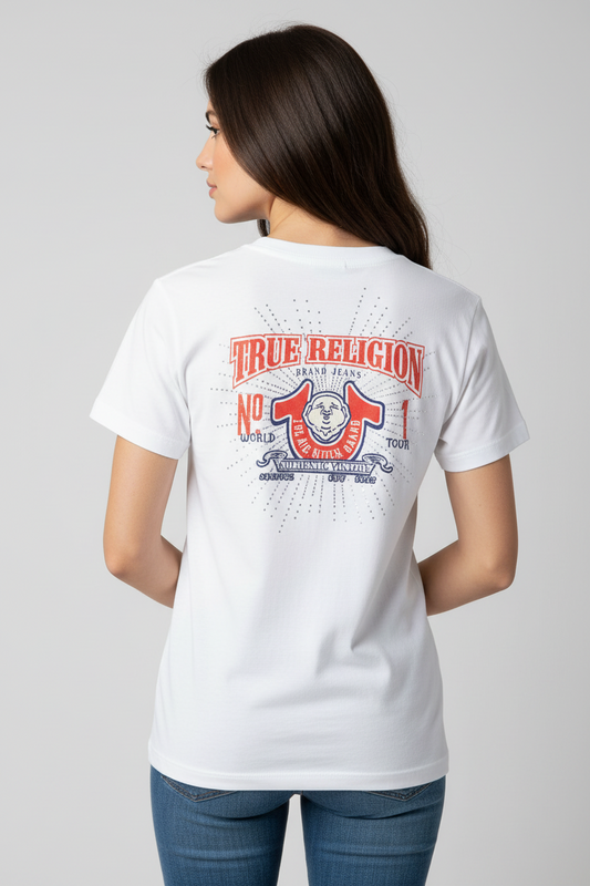 TRUE RELIGION Girls Crystal Vintage Logo Tee