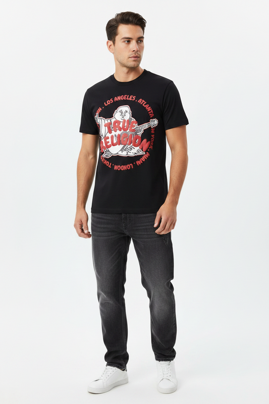 TRUE RELIGION Boys Gobal Logo Buddha Tee