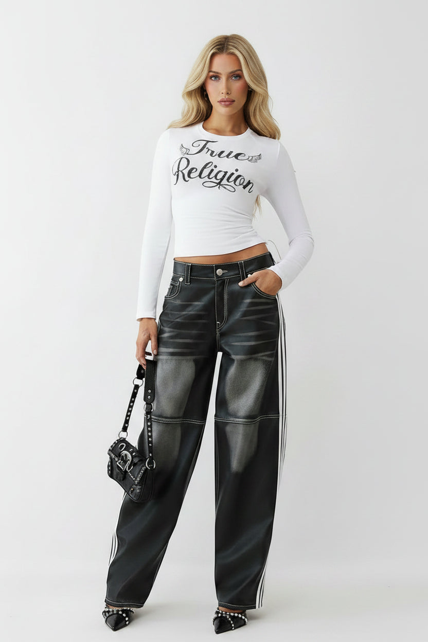 TRUE RELIGION Crystal Side Ruched Baby Long Sleeve Tee