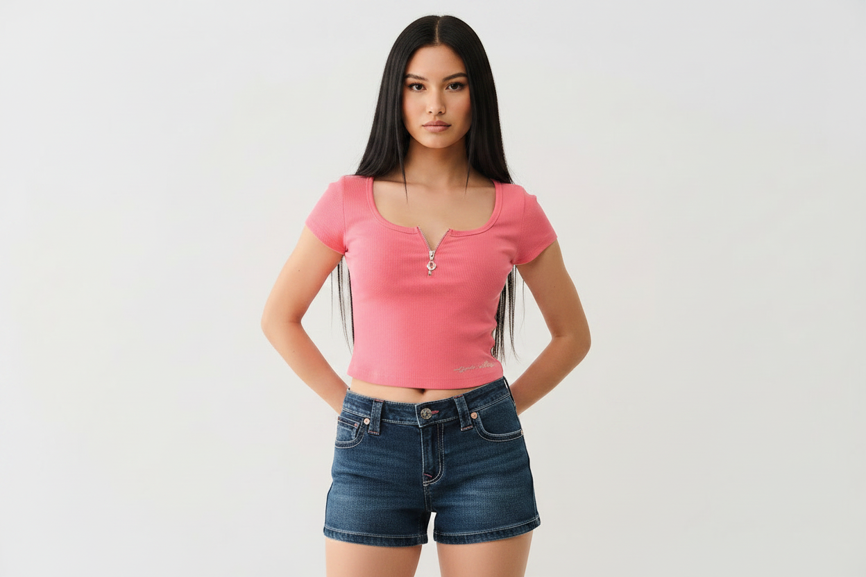 TRUE RELIGION Half Zip Ribbed Top