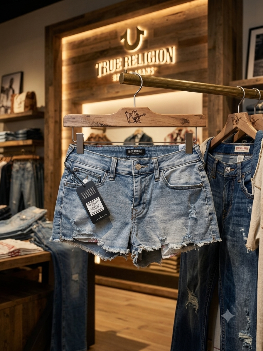 TRUE RELIGION Mid Rise Booty Short