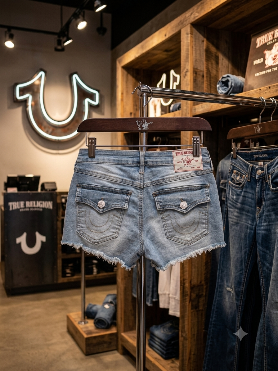 TRUE RELIGION Mid Rise Booty Short