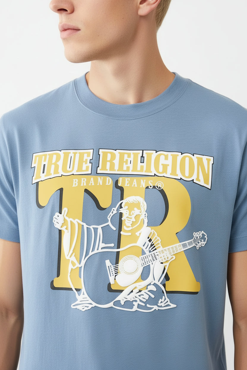 TRUE RELIGION Buddha Logo Overlay Graphic Tee
