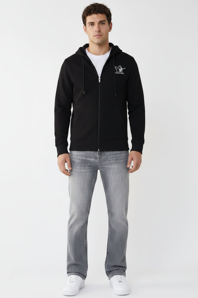TRUE RELIGION Fashion Senses Logo Zip Hoodie