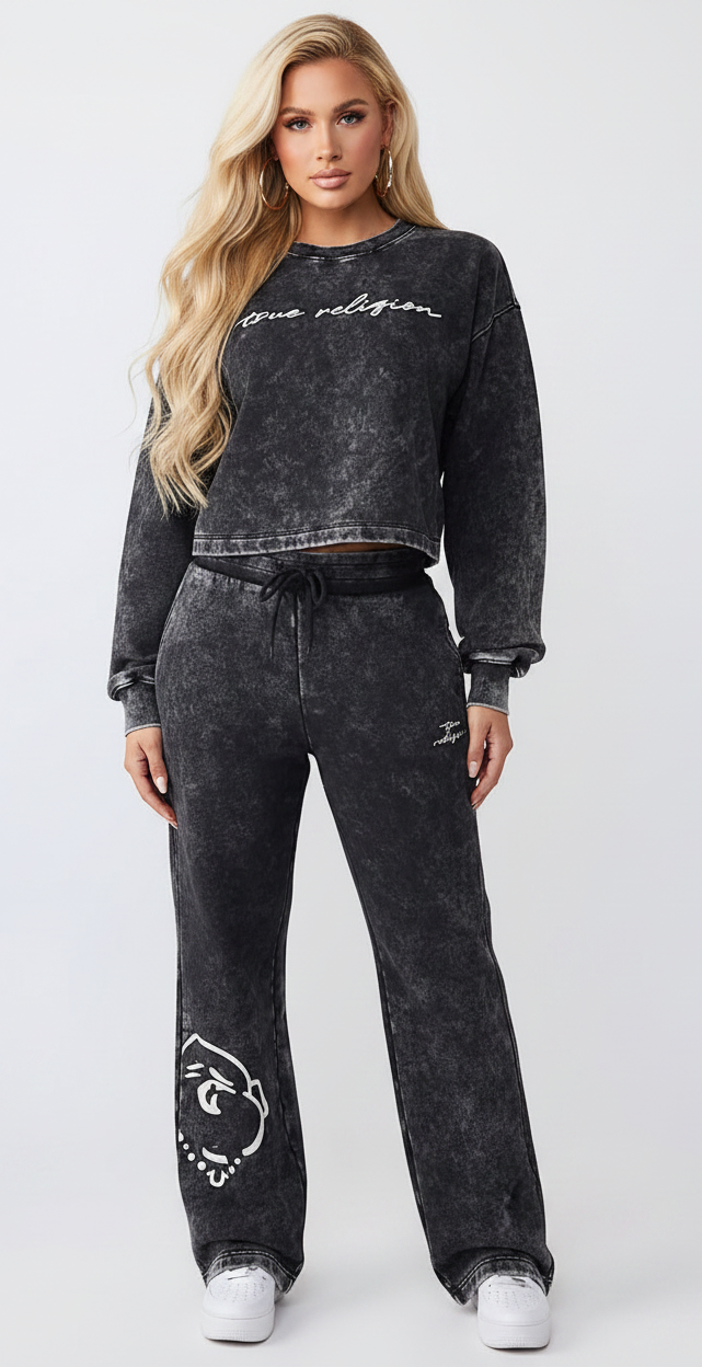 TRUE RELIGION Washed Crewneck Pullover