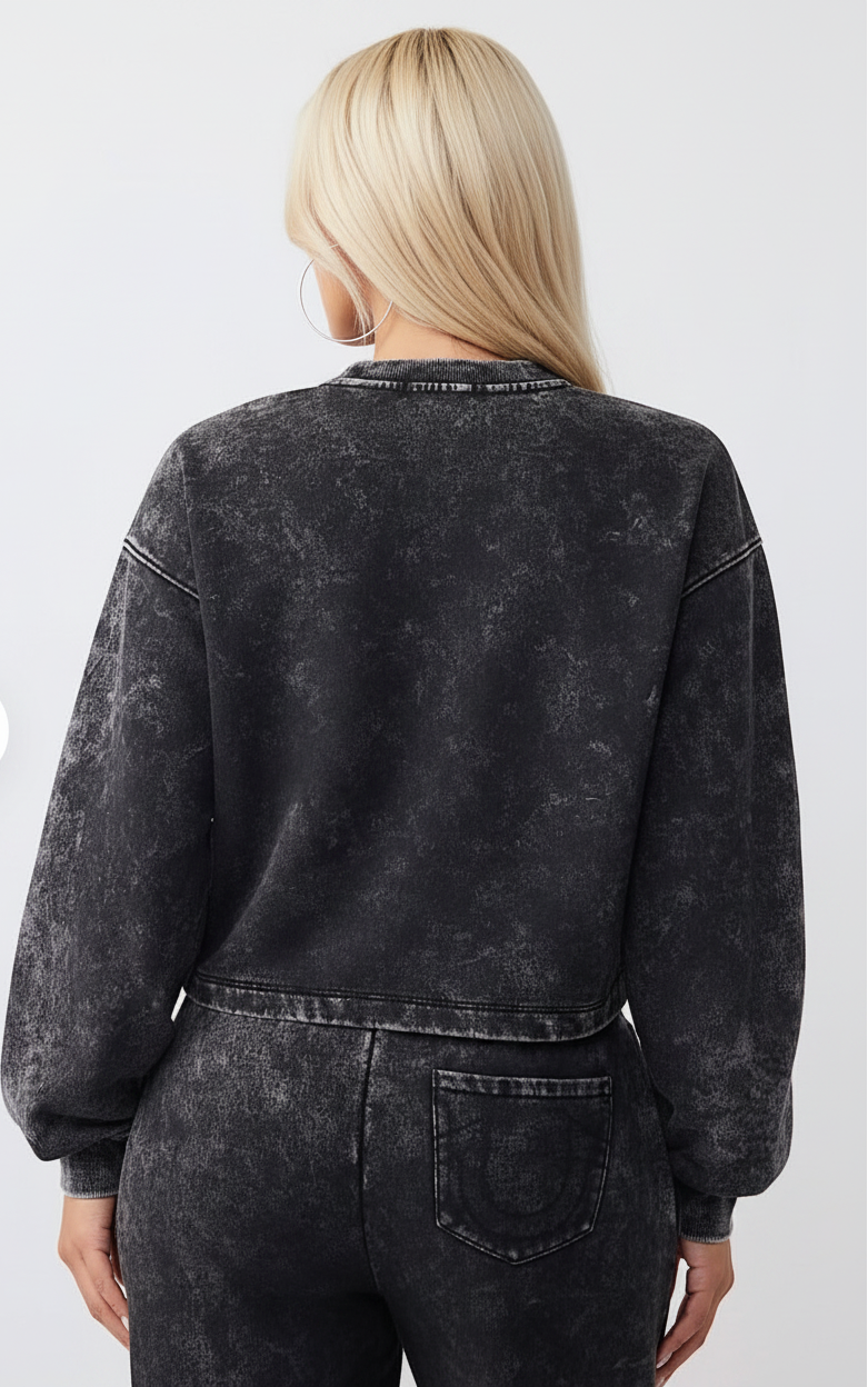 TRUE RELIGION Washed Crewneck Pullover