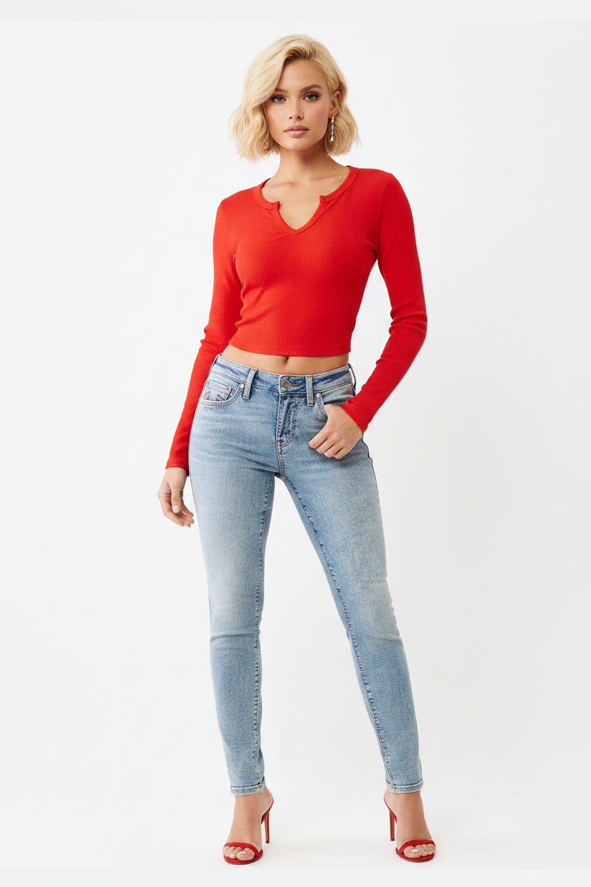 TRUE RELIGION Jennie Mid Rise Cuvy Skinny Jean