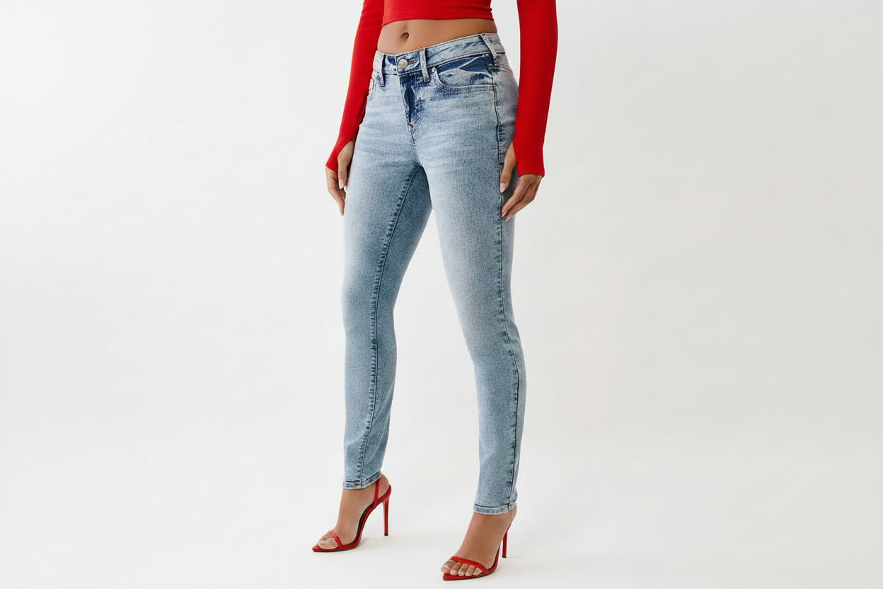 TRUE RELIGION Jennie Mid Rise Cuvy Skinny Jean