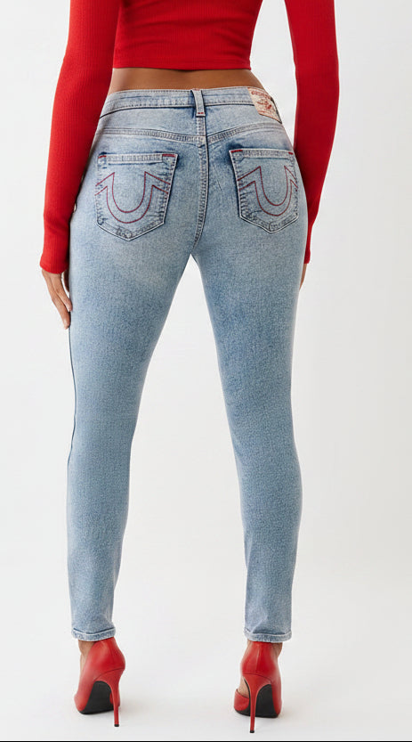TRUE RELIGION Jennie Mid Rise Cuvy Skinny Jean