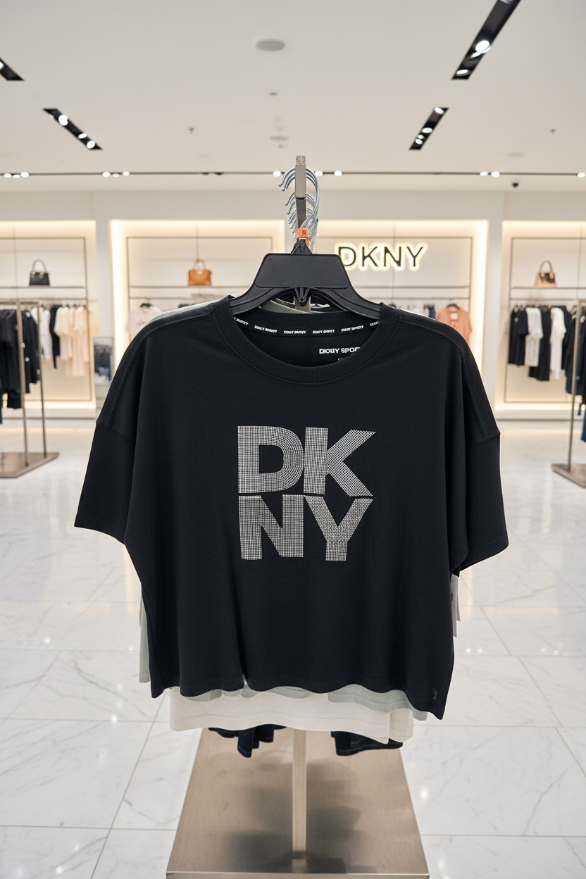 DKNY Women’s Crystal Logo T-Shirt