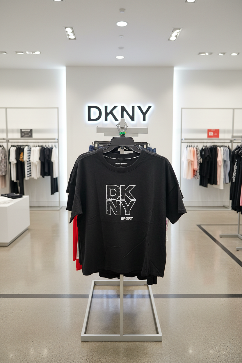 DKNY Women’s Silver Logo T-Shirt