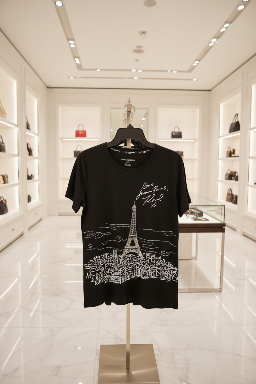 KARL LAGERFELD Women’s Embellished Paris T-Shirt