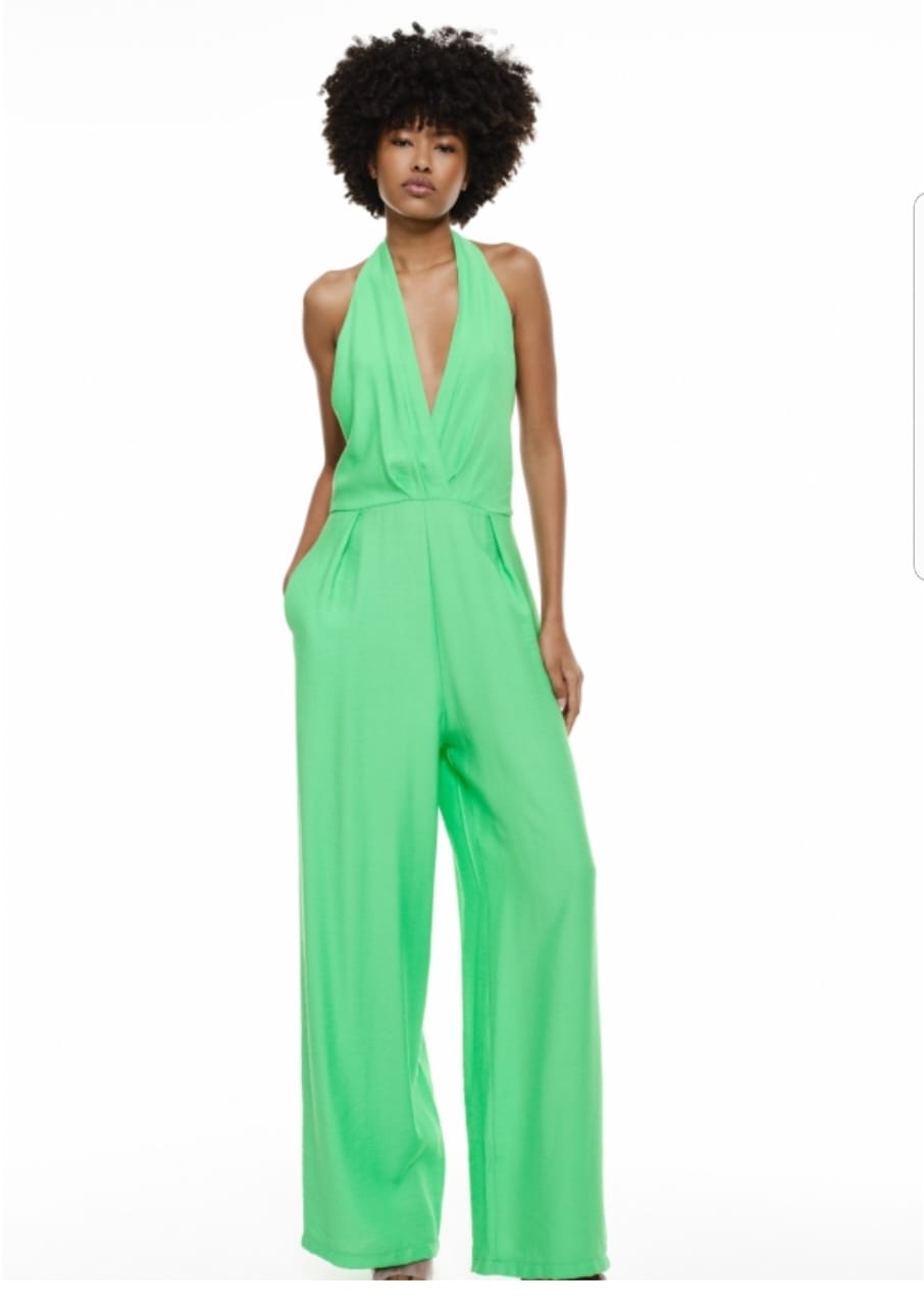 Halter Wrap Straight Leg Jumpsuit #1