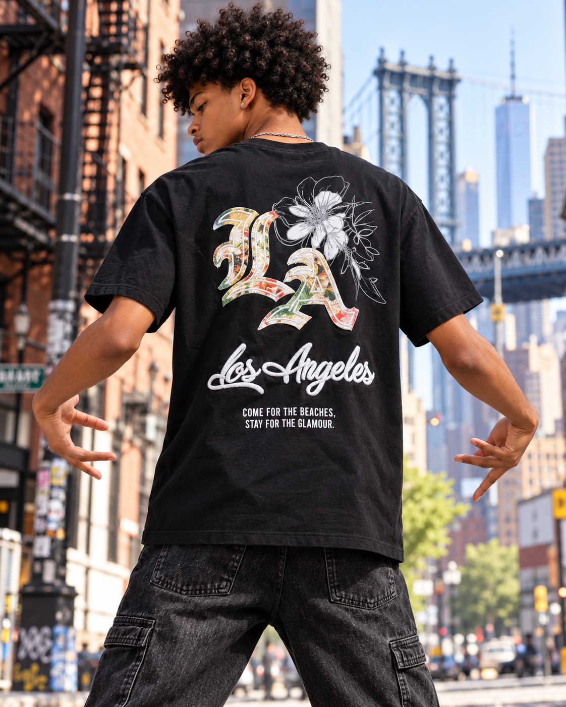 RIOT EMPIRE Men's Los Angeles Graphic T-Shirt – Black