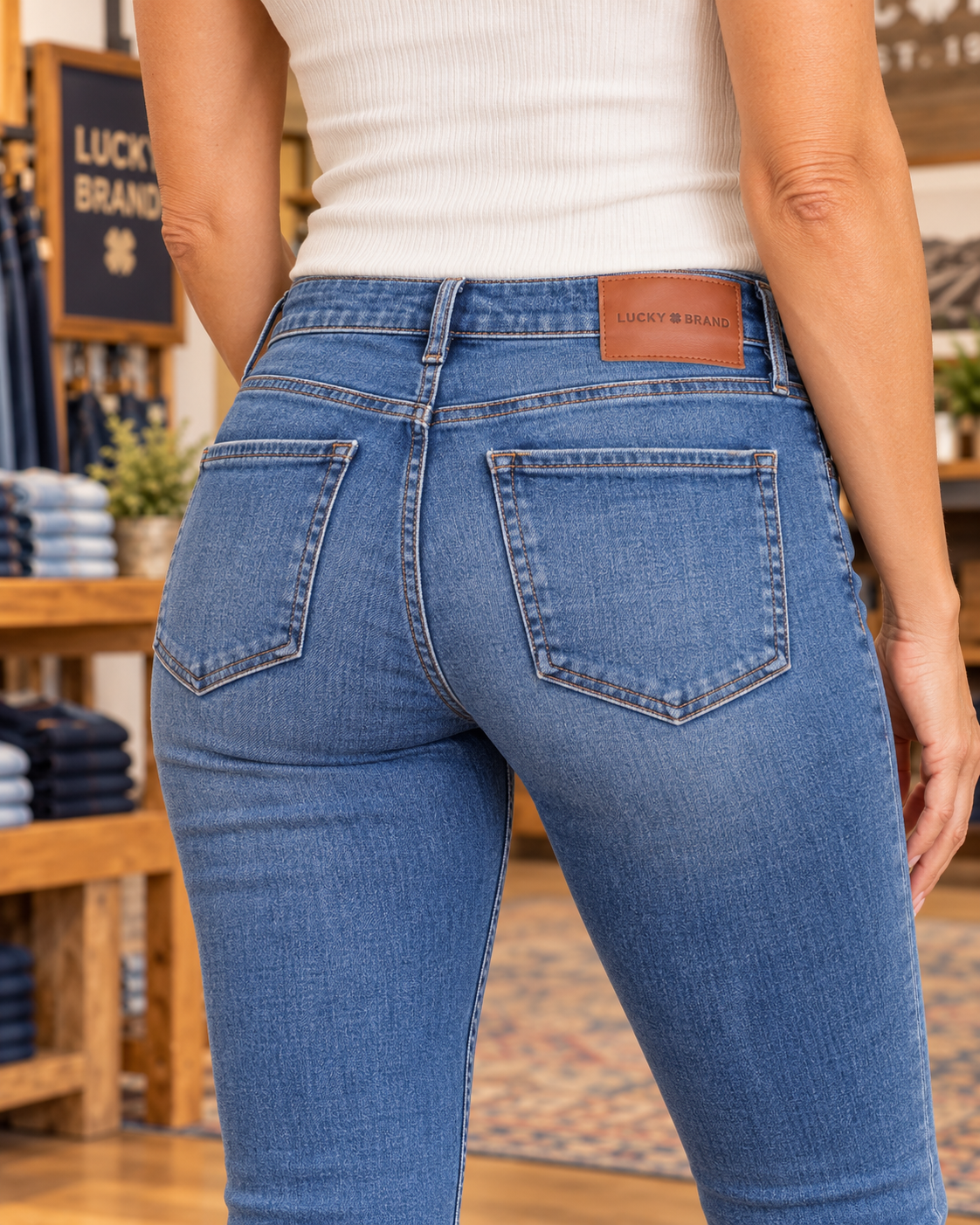 Lucky Brand Women's Ava Mid Rise Skinny Ankle Jeans –  Blue