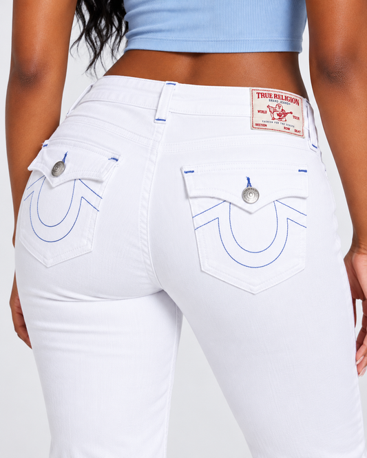 TRUE RELIGION Billie Mid Rise Flap Straight Jeans