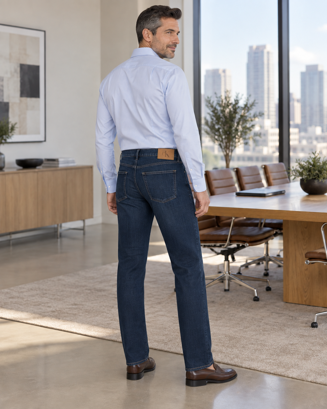 CALVIN KLEIN JEANS Men’s High Stretch Straight Fit Jeans