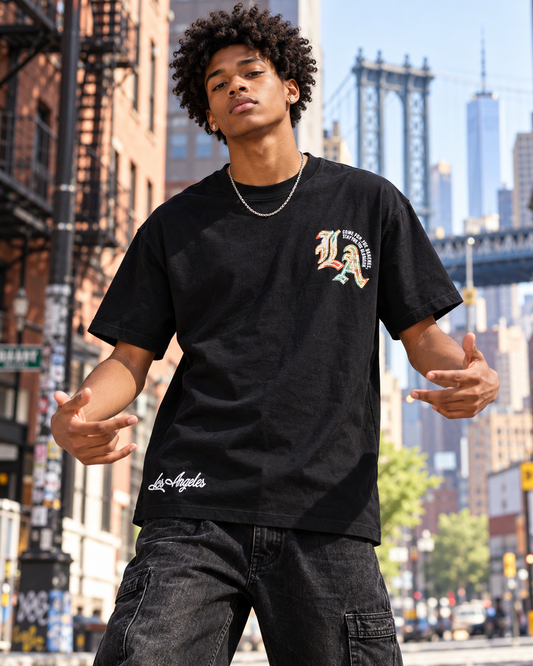 RIOT EMPIRE Men's Los Angeles Graphic T-Shirt – Black