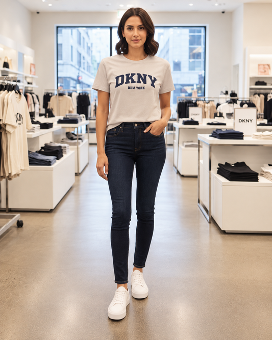 DKNY Jeans Women's Logo T-Shirt – Beige