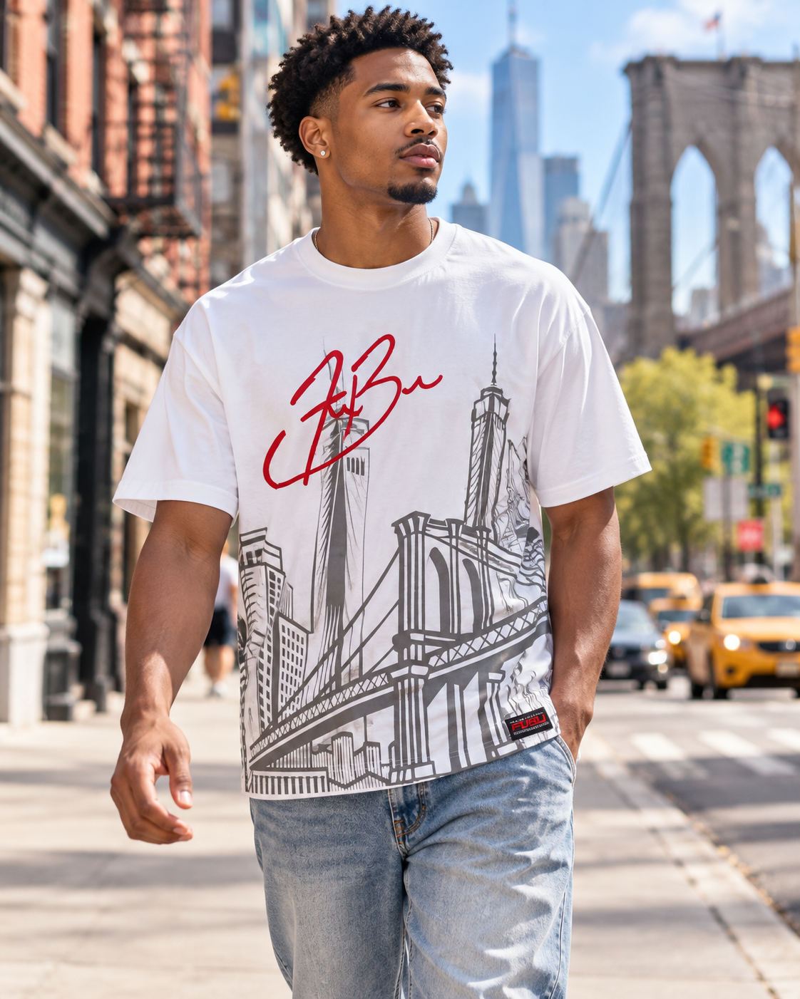 FUBU Men’s New York City Graphic T-Shirt – White