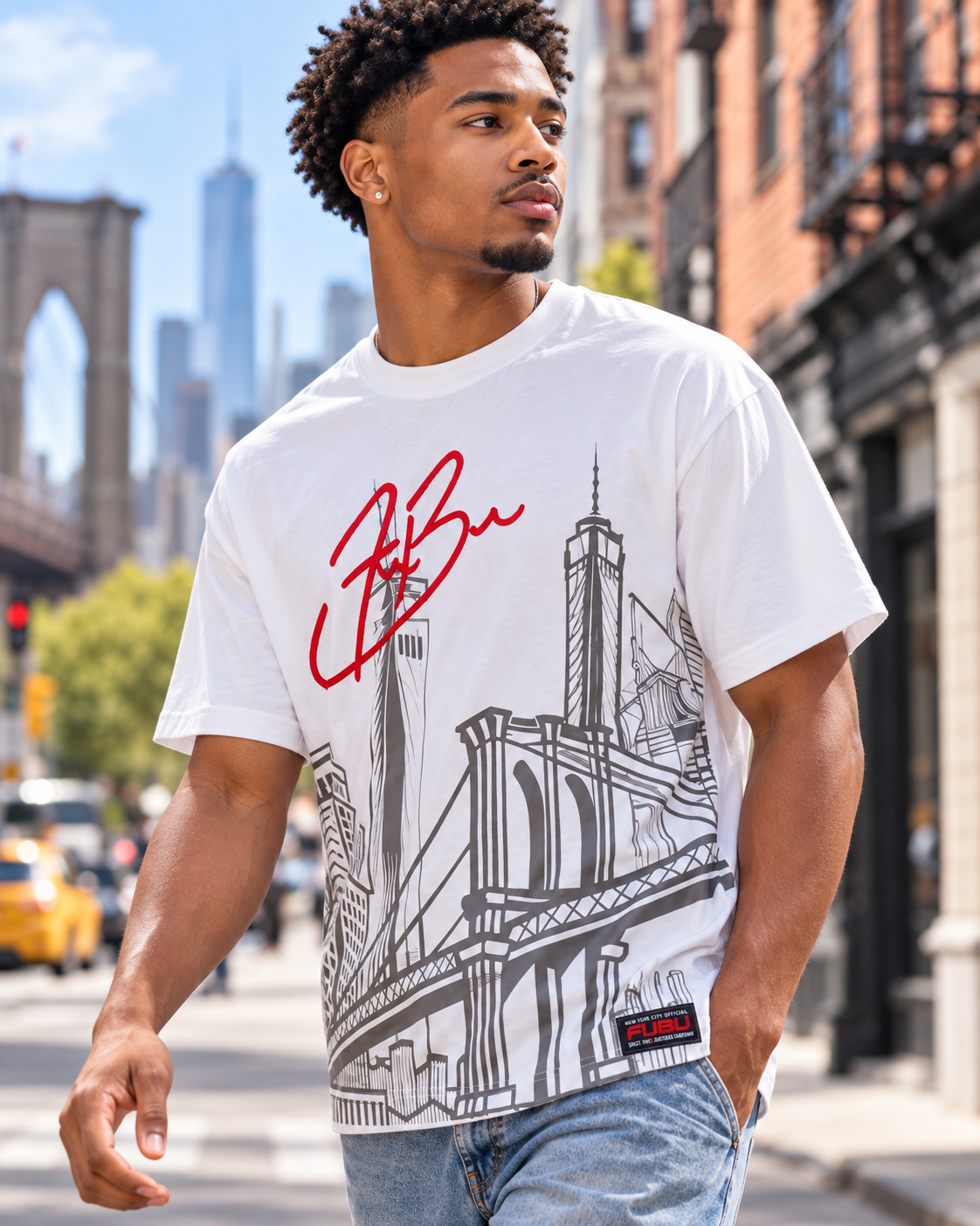 FUBU Men’s New York City Graphic T-Shirt – White
