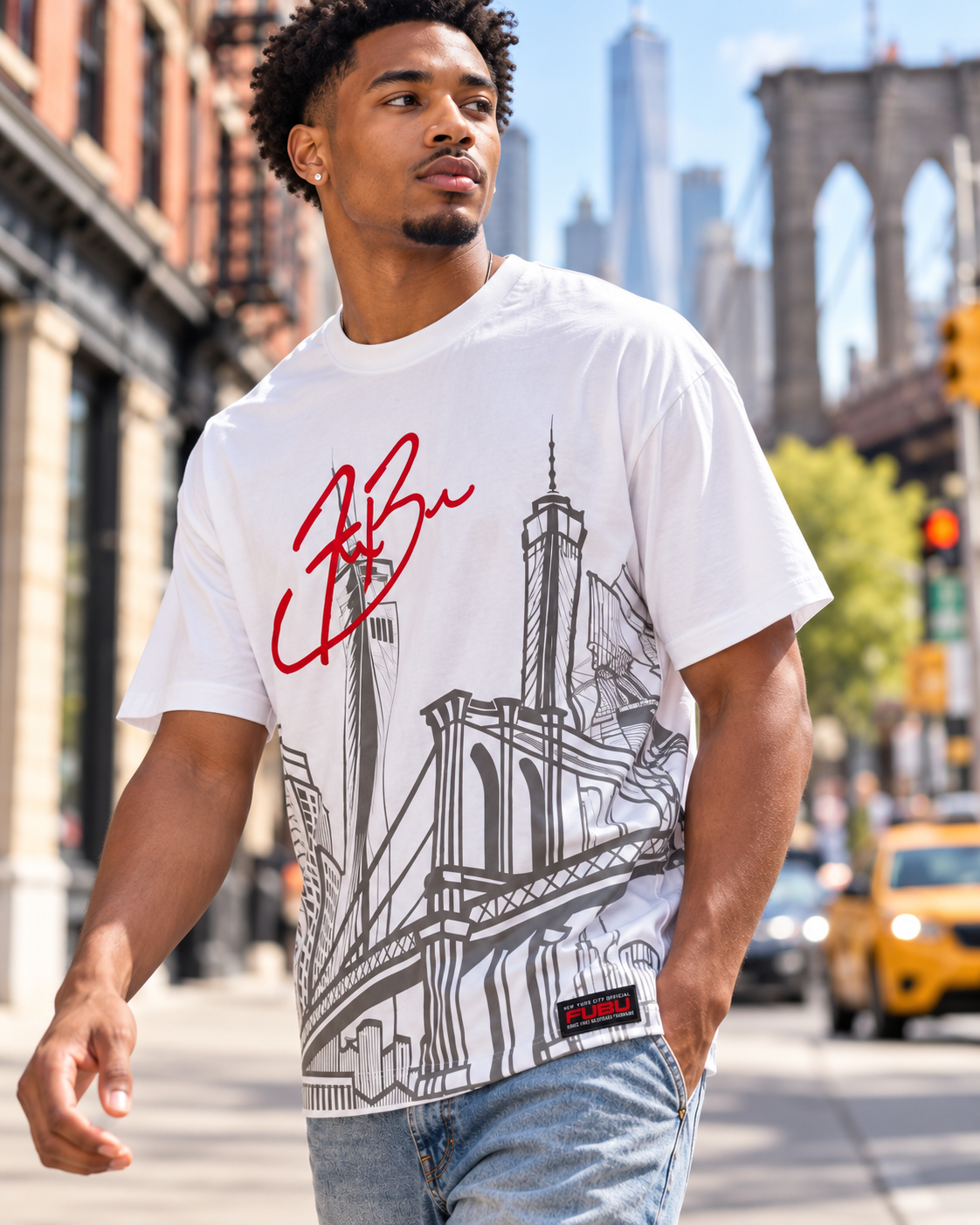 FUBU Men’s New York City Graphic T-Shirt – White