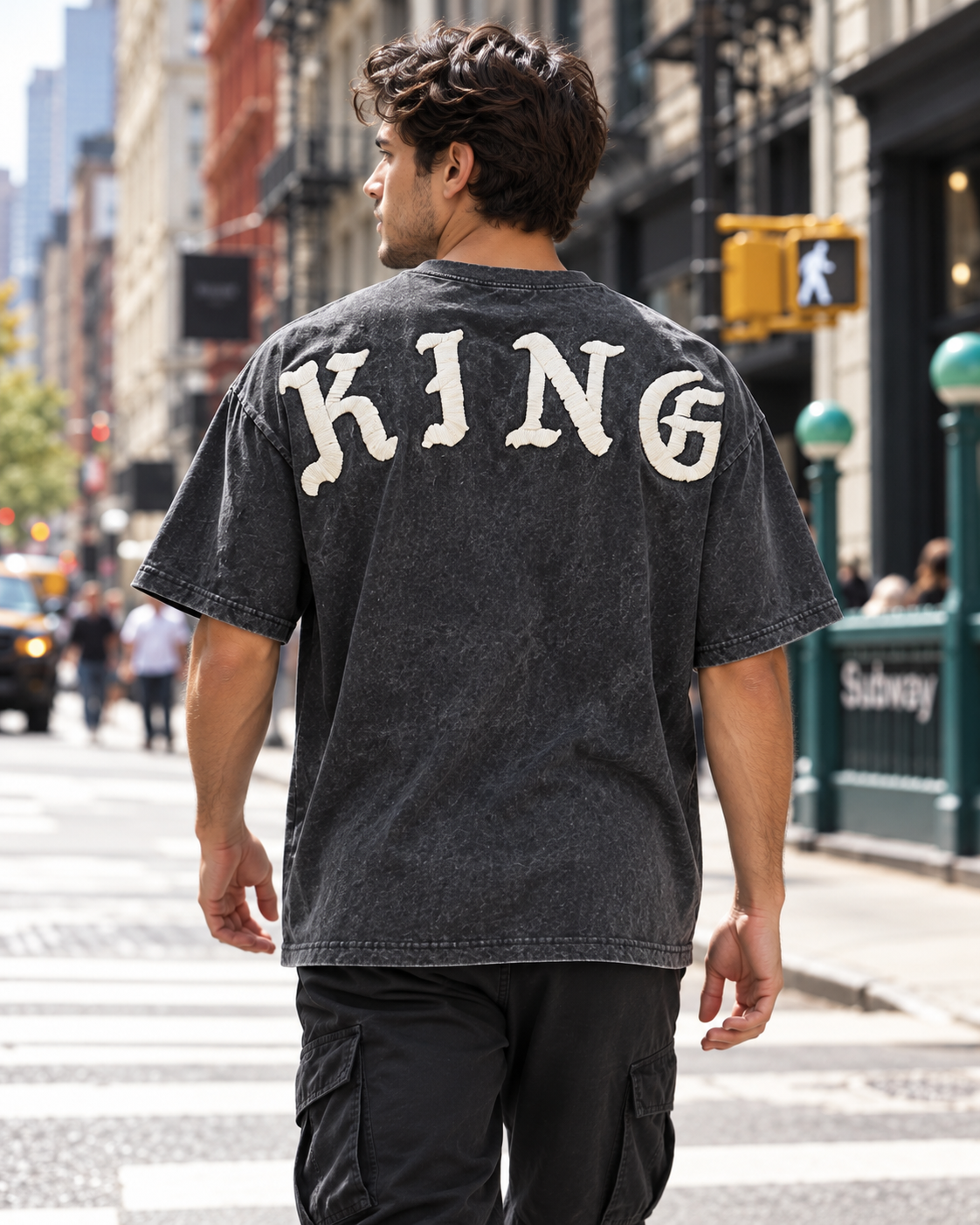 Eighty Eight Men's Savage King Mineral Wash Graphic T-Shirt