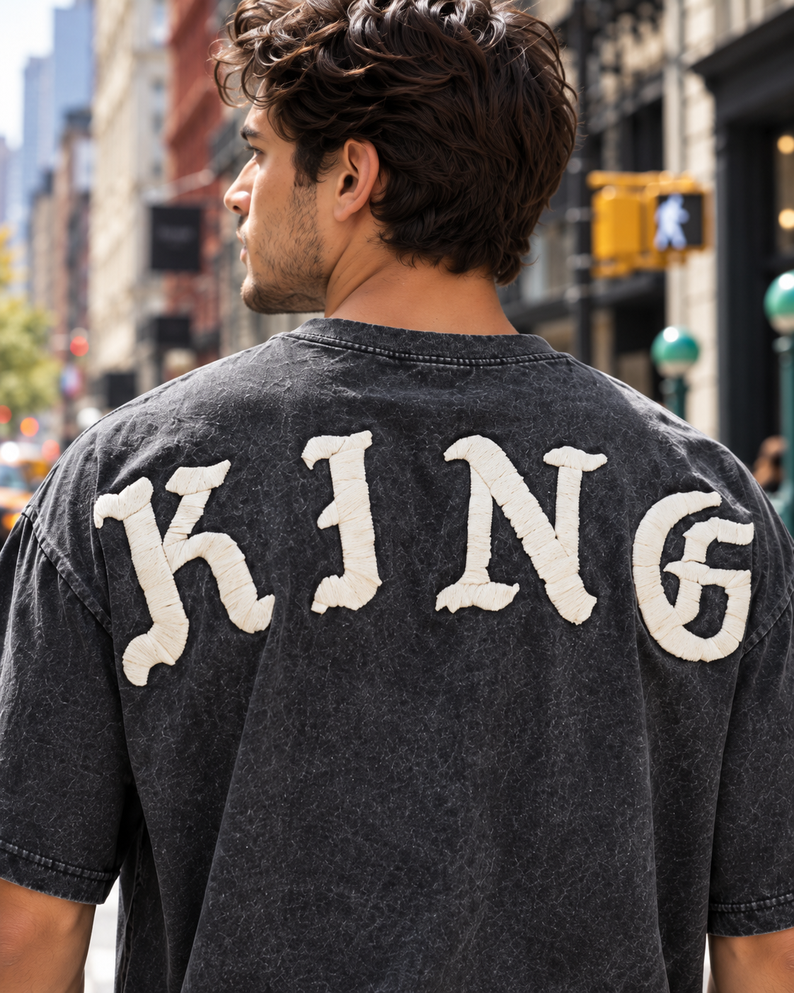 Eighty Eight Men's Savage King Mineral Wash Graphic T-Shirt